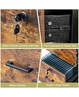 Slickblue 2-Drawer Rolling Wood File Cabinet with Lock
