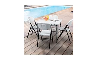 2-Piece Garden Folding Chair Set Comfortable Outdoor Chairs for Patio and