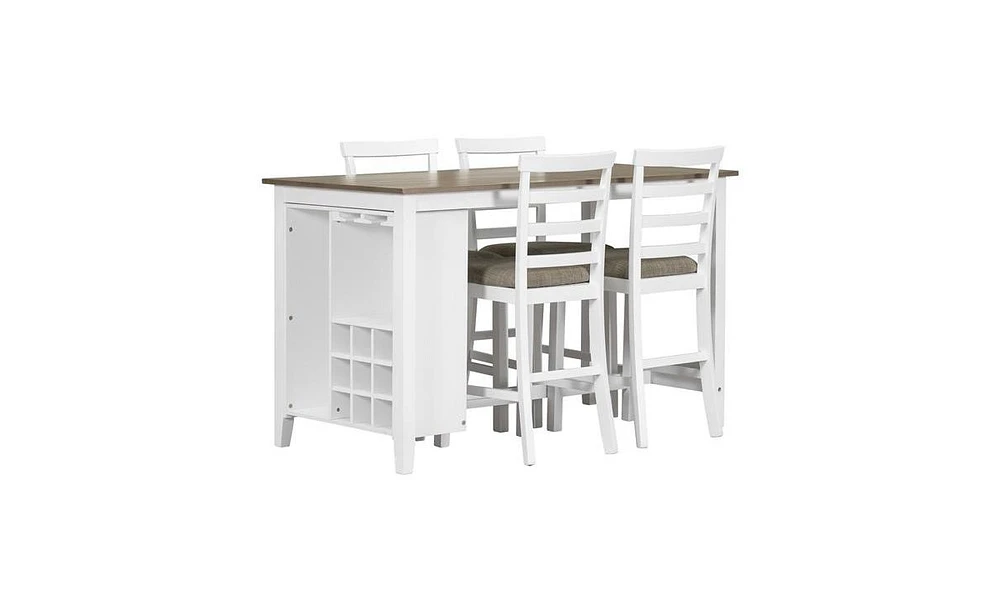 Slickblue 5-Piece Multi-Functional Counter Height Dining Set for Versatile and Stylish Dining Spaces