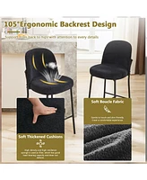Dyhome Bar Stools Set of 2, 28 Inches Modern Counter Height with High Back Metal Legs, Upholstered Tall Barstools for Kitchen Island, Cafe,