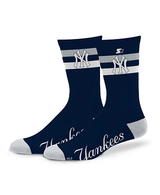Starter Men's and Women's New York Yankees Team Color Two-Stripe Crew Socks