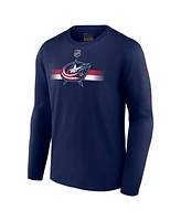 Fanatics Men's Navy Columbus Blue Jackets Authentic Pro Secondary Long Sleeve T-Shirt