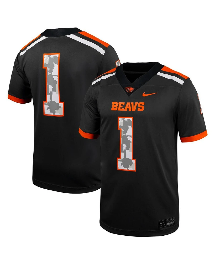 Nike Men's 1 Anthracite Oregon State Beavers Untouchable Replica Football Jersey