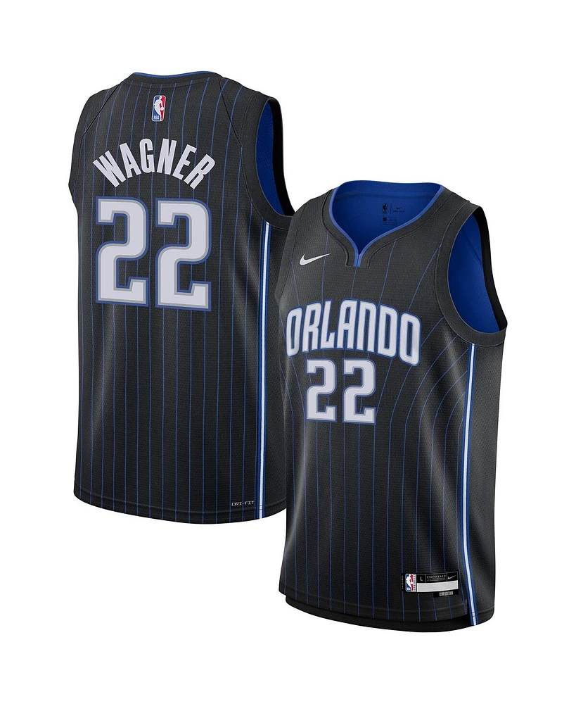 Nike Big Boys and Girls Franz Wagner Black Orlando Magic Swingman Jersey - Icon Edition