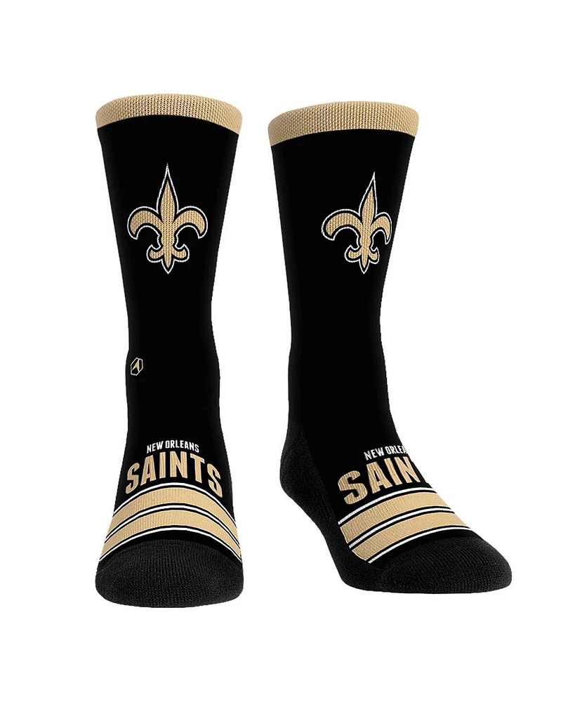 Rock 'Em Men's and Women's New Orleans Saints Gametime Stripe Crew Socks