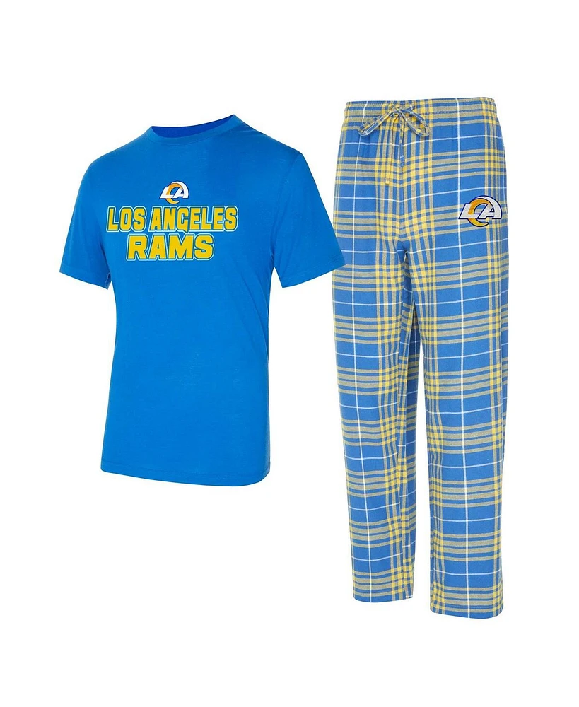 Concepts Sport Men's Royal/Gold Los Angeles Rams Vector T-Shirt Flannel Pants Sleep Set