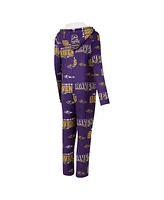 Concepts Sport Women's Purple Baltimore Ravens Roadway Allover Print Microfleece Full-Zip Union Suit