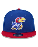 New Era Men's Royal, Red Kansas Jayhawks Two-Tone 9FIFTY Snapback Hat