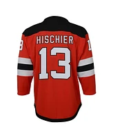 Outerstuff Big Boys and Girls Nico Hischier Red New Jersey Devils Captain Patch Home Replica Player