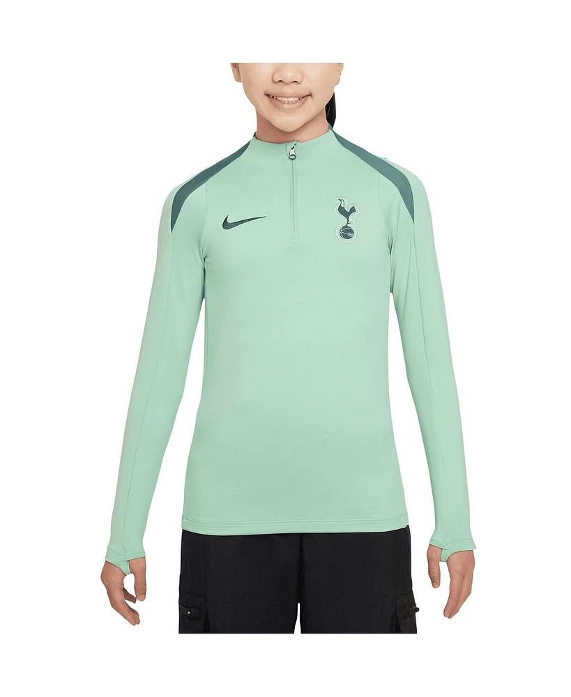 Nike Big Boys and Girls Green Tottenham Hotspur 2024/25 Third Strike Drill Performance Quarter-Zip Top