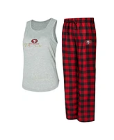 Concepts Sport Women's Gray/Scarlet San Francisco 49ers Petition Tank Top and Pants Sleep Set