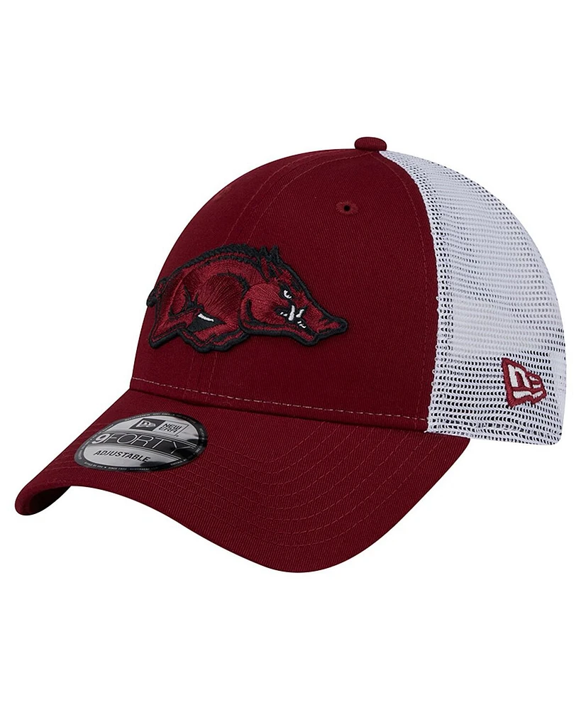 New Era Men's Cardinal Arkansas Razorbacks Trucker 9FORTY Adjustable Hat