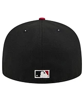 New Era Men's Black Philadelphia Phillies Shadow Stitch 59FIFTY Fitted Hat