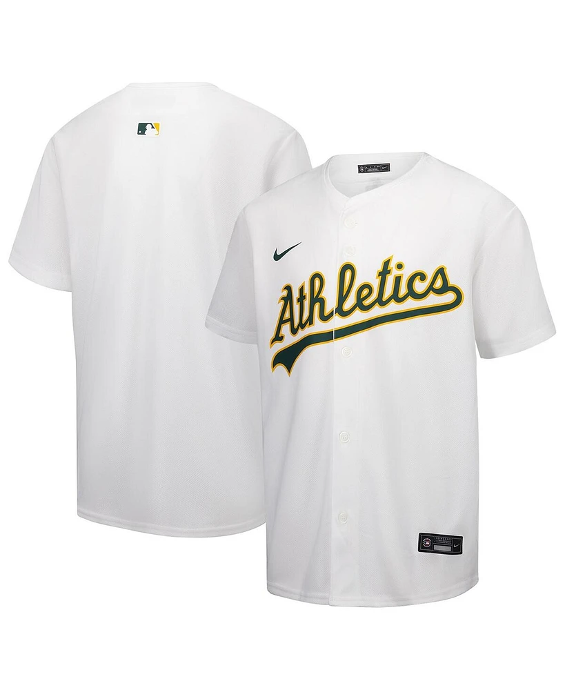 Nike Big Boys and Girls White Athletics Home Game Jersey