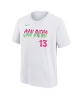 Nike Big Boys and Girls Manny Machado White San Diego Padres Fuse City Connect Name Number T-Shirt