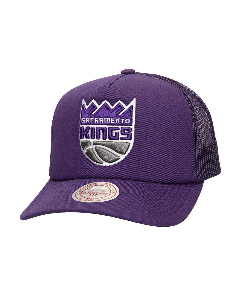 Mitchell & Ness Men's Purple Sacramento Kings Core Evergreen Otc Trucker Adjustable Hat