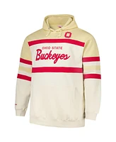 Mitchell & Ness Men's Cream Ohio State Buckeyes Big Tall Head Coach Pullover Hoodie