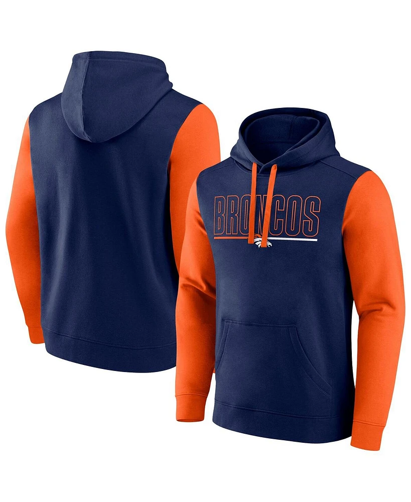 Fanatics Men's Navy/Orange Denver Broncos Big Tall Outline Pullover Hoodie