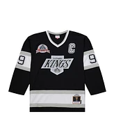 Mitchell & Ness Men's Wayne Gretzky Black Los Angeles Kings Big Tall 1992/93 Blue Line 2.0 Jersey