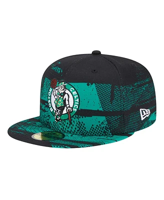 New Era Men's Black/Kelly Green Boston Celtics Tip-Off 59FIFTY Fitted Hat