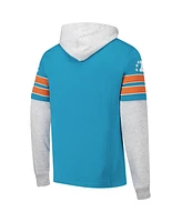 '47 Men's Aqua Miami Dolphins Throwback Double Header Blitz Cornerback Pullover Hoodie