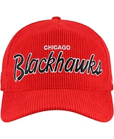 '47 Brand Men's Red Chicago Blackhawks Crosstown Corduroy Hitch Adjustable Hat