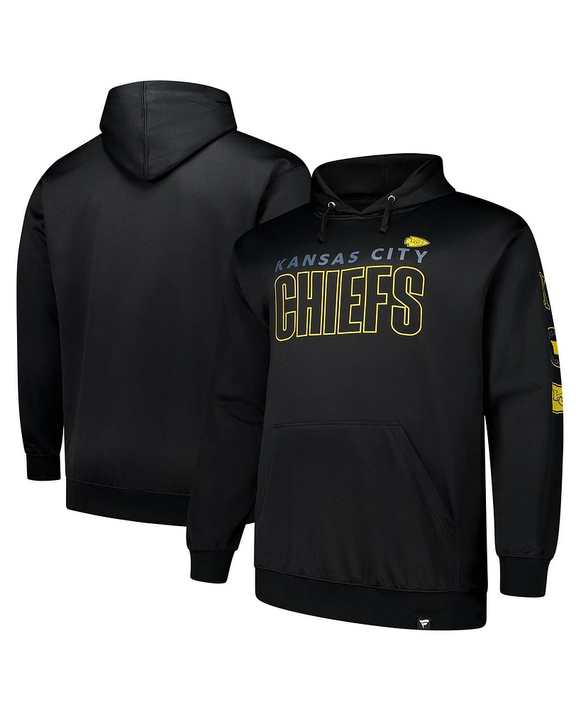 Fanatics Men's Black Kansas City Chiefs Big Tall Fleece Pullover Hoodie