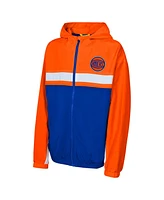 Outerstuff Big Boys and Girls Orange New York Knicks Headliner Windbreaker Full-Zip Hoodie Jacket