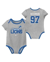 Nike Big Boys and Girls Aidan Hutchinson Detroit Lions Name Number 3-Pack Bodysuit Set