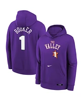 Nike Big Boys and Girls Devin Booker Purple Phoenix Suns 2024/25 City Edition Name Number Pullover Hoodie