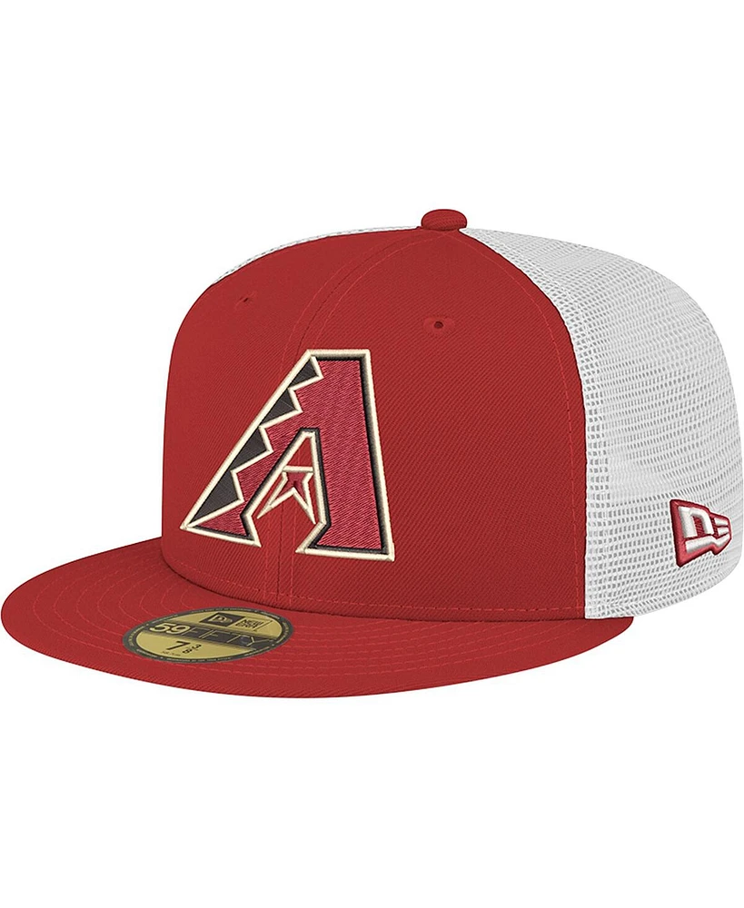 New Era Men's Red Arizona Diamondbacks Team Color 59FIFTY Trucker Fitted Hat