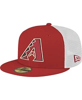 New Era Men's Red Arizona Diamondbacks Team Color 59FIFTY Trucker Fitted Hat