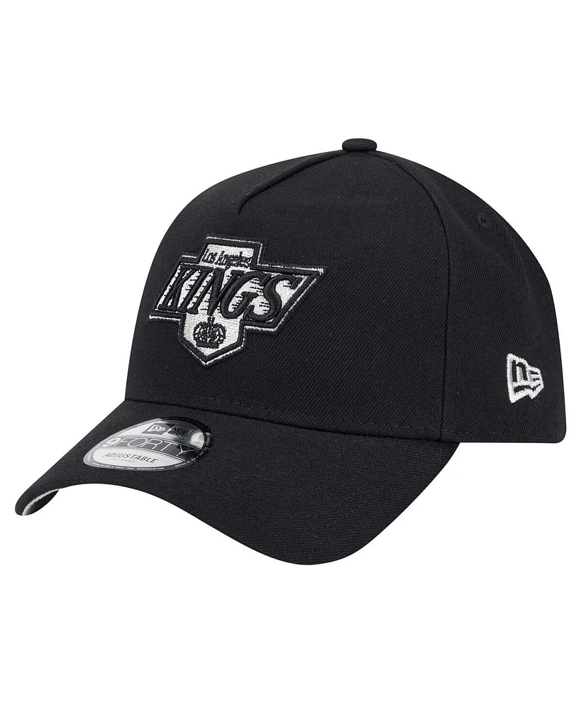 New Era Men's Black Los Angeles Kings Core A-Frame 9FORTY Adjustable Hat