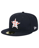 New Era Men's Navy Houston Astros Checkered Undervisor 59FIFTY Fitted Hat