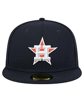 New Era Men's Navy Houston Astros Checkered Undervisor 59FIFTY Fitted Hat