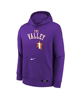 Nike Big Boys and Girls Devin Booker Purple Phoenix Suns 2024/25 City Edition Name Number Pullover Hoodie