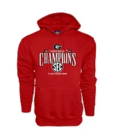 Blue 84 Men's Red Georgia Bulldogs 2024 Sec Football Conference Champions Locker Room Pullover Hoodie