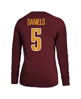Majestic Women's Jayden Daniels Burgundy Washington Commanders Player Name Number Long Sleeve T-Shirt