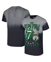 Sportiqe Men's and Women's Gray Rolling Stones x Boston Celtics Bingham Collab T-Shirt