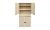 Slickblue 4 Door Cabinet with 1 Drawer, with 4 Adjustable Inner Shelves, Storage Cabinet