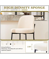 Dyhome Bar Stools Set of 3, 28 Inches Modern Counter Height with High Back Metal Legs, Upholstered Tall Barstools for Kitchen Island, Cafe,
