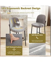 Dyhome Bar Stools Set of 3, 28 Inches Modern Counter Height with High Back Metal Legs, Upholstered Tall Barstools for Kitchen Island, Cafe,