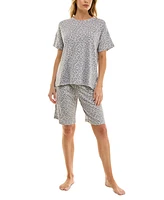 Roudelain Women's Printed Butter-Knit Bermuda Pajama Set