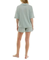 Roudelain Women's Knitted Gauze Short Pajama Set