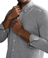 Esquire Men's Jewelry Black Cord Intertwined Rope Link Bracelet in Gold-Tone Ion-Plated Stainless Steel, Exclusively at Macy's