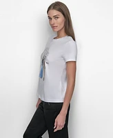 Dkny Women's Embellished Graphic T-Shirt