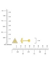 Cubic Zirconia Triangle Stud Earrings (1/4 ct. t.w.) in 14k Gold-Plated Sterling Silver
