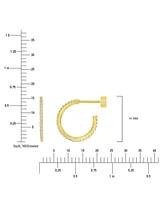 Cubic Zirconia Small Hoop Earrings (1/2 ct. t.w.) in 14k Gold-Plated Sterling Silver, 0.62"