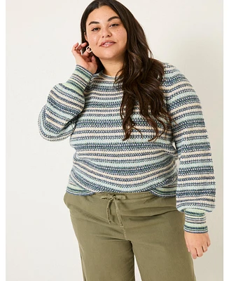 FatFace Womens's Plus Soraya Stripe Crew Neck Sweater