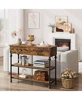 Gaomon Console Tables for Entryway, Small Entryway Table with 2 Drawers, Narrow Storage Shelves Living Room, Hallway Table, Sof